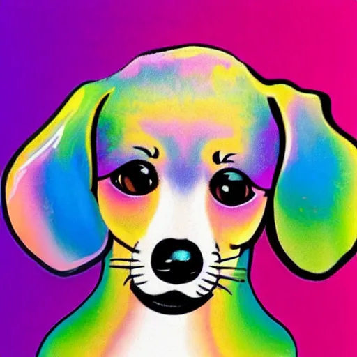 Image similar to lisa frank dachshund