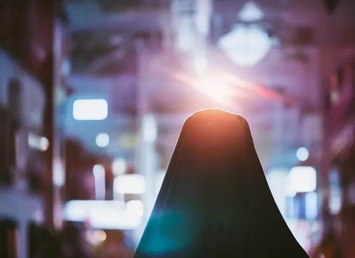 Prompt: symmetry!! a 3 5 mm photo from the back of a superhero wearing a cape, splash art, movie still, bokeh, canon 5 0 mm, cinematic lighting, dramatic, film, photography, golden hour, depth of field, award - winning, anamorphic lens flare, 8 k, hyper detailed, 3 5 mm film grain