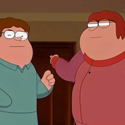 Image similar to film still of Leonardo Decaprio as Peter Griffin in Family Guy Live Action show