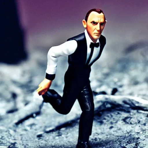 Prompt: photo of james bond toy, macro photo,