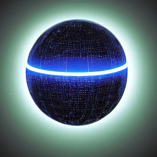 Image similar to glowing sphere surrounded by bands