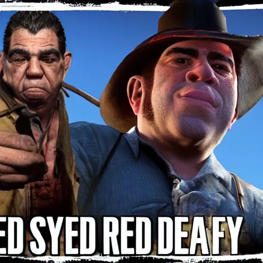 Image similar to joey diaz in the style of red dead redemption video game