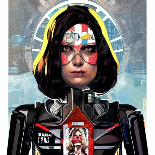 Image similar to portrait of a female android, by MARVEL comics and Sandra Chevrier, 8k