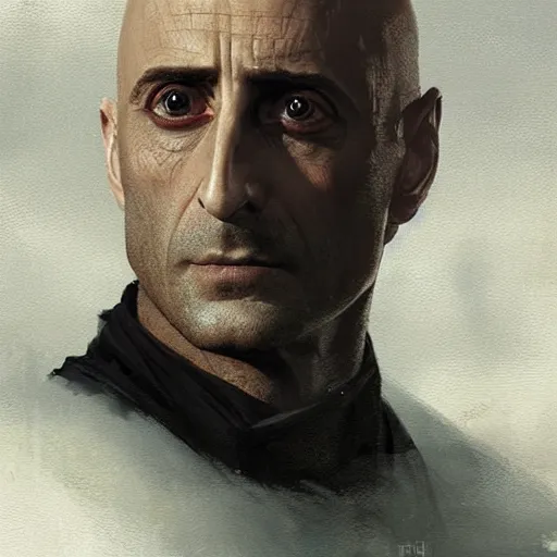 Prompt: A portrait of mark strong as a sith acolyrte in star wars, art by greg rutkowski, matte painting, trending on artstation