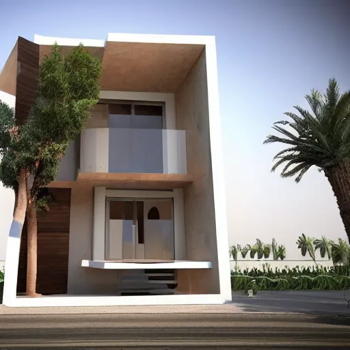 Image similar to a 4 k hd picture of a modern day house in the middle of egypt, digital art