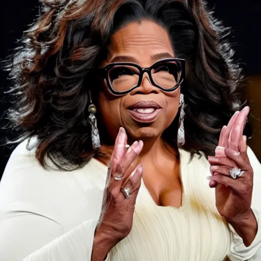 Prompt: oprah winfrey as evil antichrist ruler of the world after being summoned by evil arcane ritual