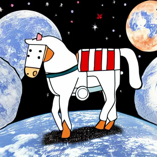 Prompt: horse in astronaut suit