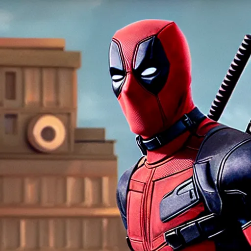 Prompt: Deadpool in a Pixar animation 4K quality