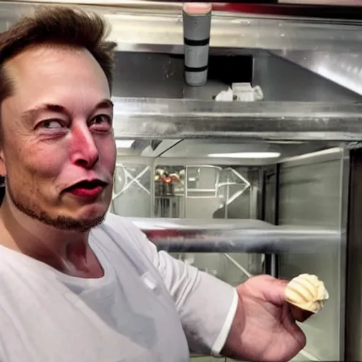 Image similar to elon musk serving you ice cream