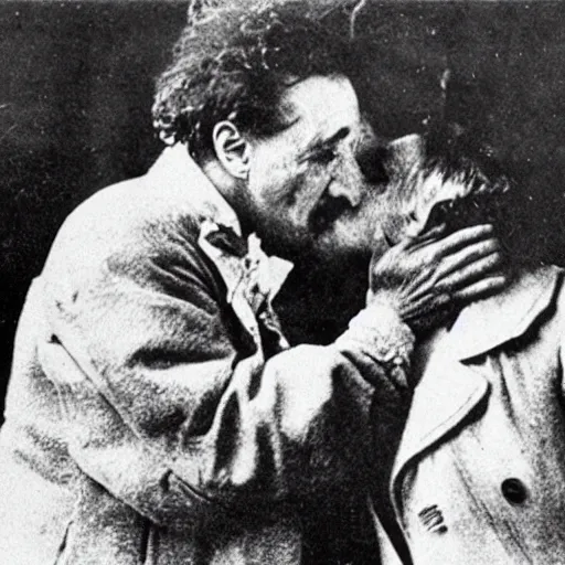 Image similar to Einstein kissing lenin