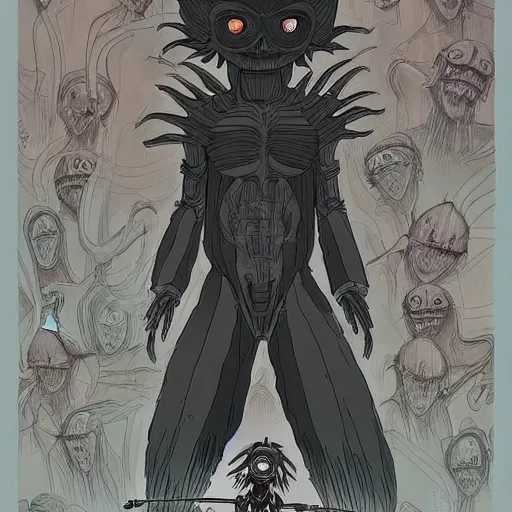 Image similar to a dark humanoid, hyper detailed, in the style of studio ghibli and and studio ghibli and studio ghibli, selfie