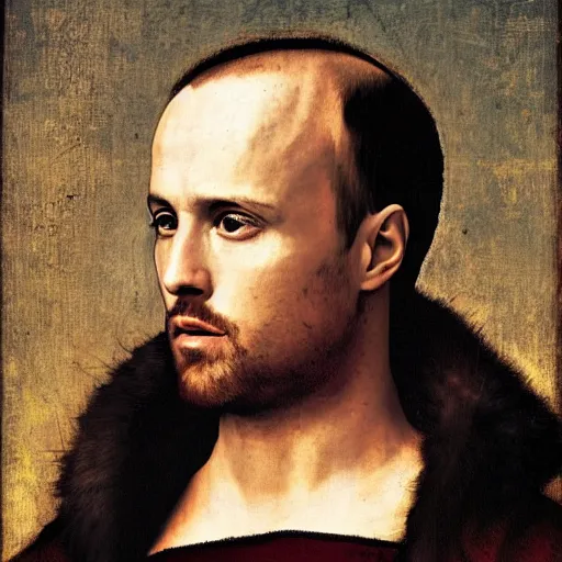 Image similar to renaissance portrait of jesse pinkman