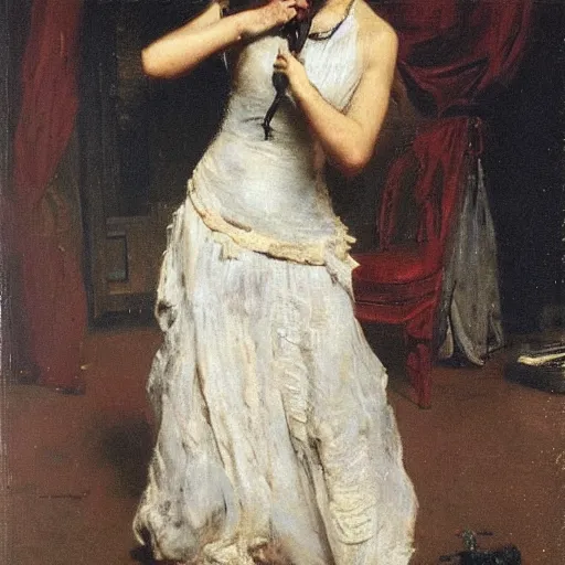 Image similar to action heroine by alfred stevens