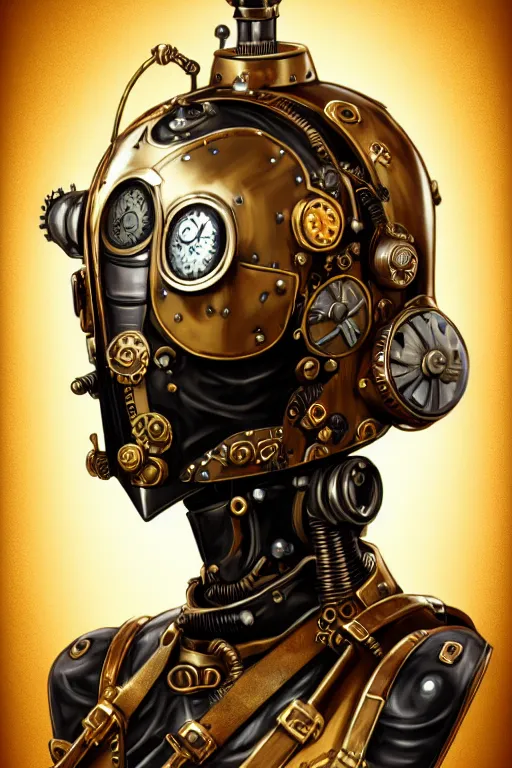 Image similar to steampunk helmet fantasy art mask robot ninja stylized digital illustration sharp focus, elegant intricate digital painting artstation concept art global illumination ray tracing advanced technology chaykin howard and campionpascale and cooke darwyn and davis jack