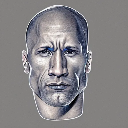 Image similar to US patent of Dwayne Johnson 's head