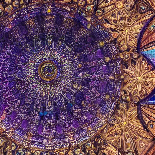 Image similar to cosmic cathedral created by the gods, intricate muqarnas, beautiful colors, bold architecture, detailed, 4 k