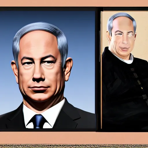 Image similar to binyamin netanyahu portrait film in the style of game of thrones digital art