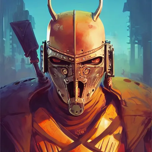 Image similar to cyberpunk viking helmet mask warrior goddess robot ninja fantasy, art gta 5 cover, official fanart behance hd artstation by jesper ejsing, by rhads, makoto shinkai and lois van baarle, ilya kuvshinov, ossdraws