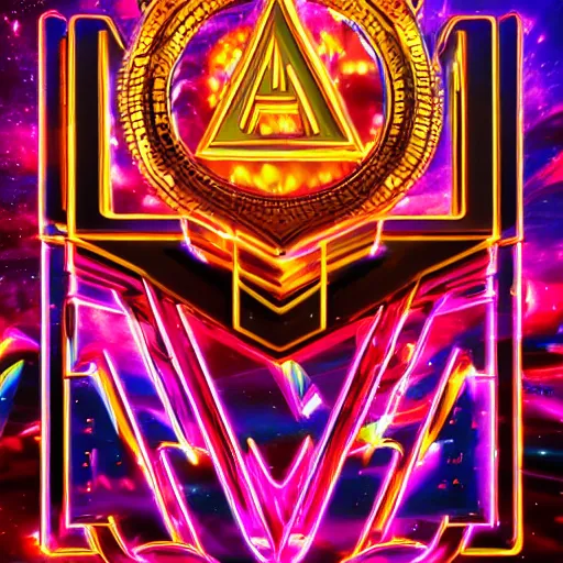 Image similar to a and w vaporwave logo, colorful, digital art, cosmic, 3 d high definition, trending on art station, photorealistic, high resolution, 8 k, octane, hyper detailed, insane details, intricate, elite, ornate, elegant trend, highly detailed and intricate, sharp focus, photography, unreal engine