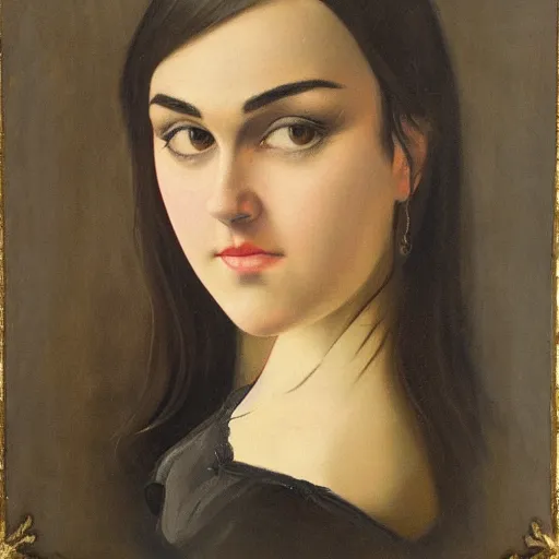 Image similar to sasha grey in an 1 8 5 5 painting by elisabeth jerichau - baumann. painting, oil on canvas