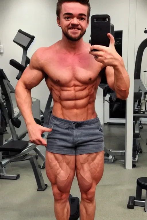 Image similar to 📷 Sean McLoughlan, Youtuber Jacksepticeye is a jacked muscle builder gigachad