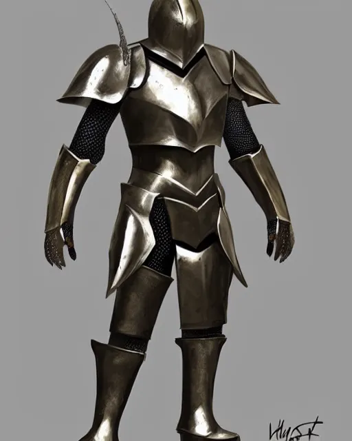 Prompt: fantasy knight armor, fantasy concept art, trending on artstation, shiny silver with gold trim, symmetrical, flat shading, extremely smooth lines and contours, clean, front view, awesome, incredible, creative, the best