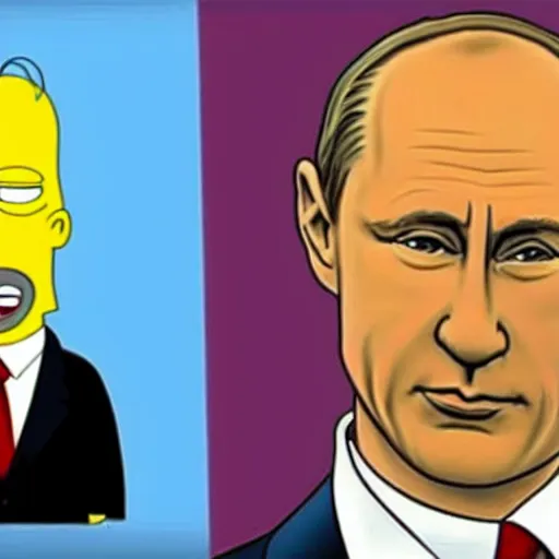 Image similar to vladimir putin in simpsons