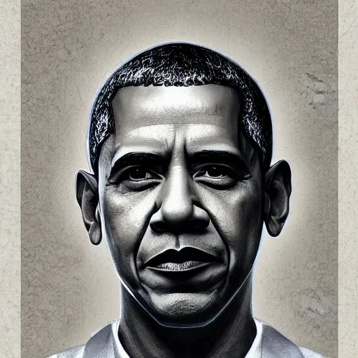 Image similar to barrack obama and jay z hybrid, 3 d character art, wearing basketball jersey, cinematic lighting symmetrical facial features, from arknights, hyper realistic, 4 k, rule of thirds, extreme detail, detailed drawing, trending artstation, realistic lighting, by alphonse mucha, greg rutkowski, short neck