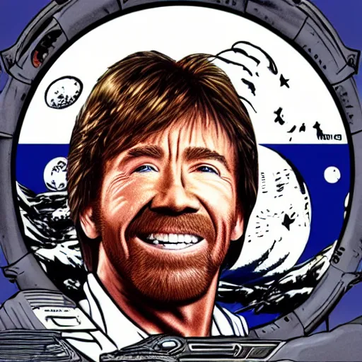 Image similar to Chuck Norris on the moon