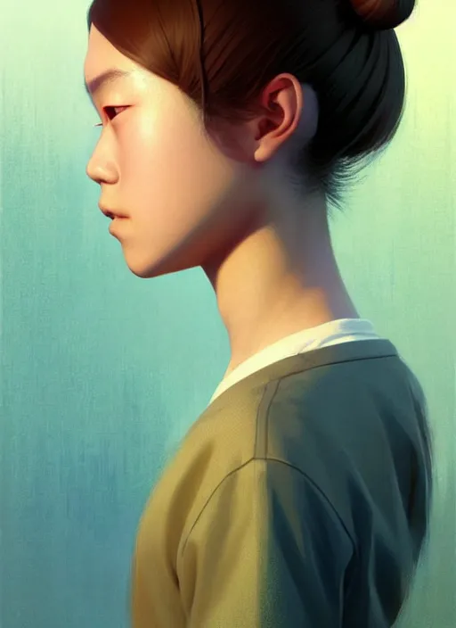 Prompt: a teenager, japanese, hair tied back in a pigtail, pretty like a girl, perfect face, symmetric eyes, sharp focus, specular reflection, occlusion shadow, artstation, by ilya kuvshinov and jeremy lipking, light novel cover art, 3 d epic illustrations, symmetric body