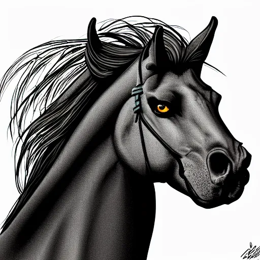 Prompt: a mutant horse,digital sketch