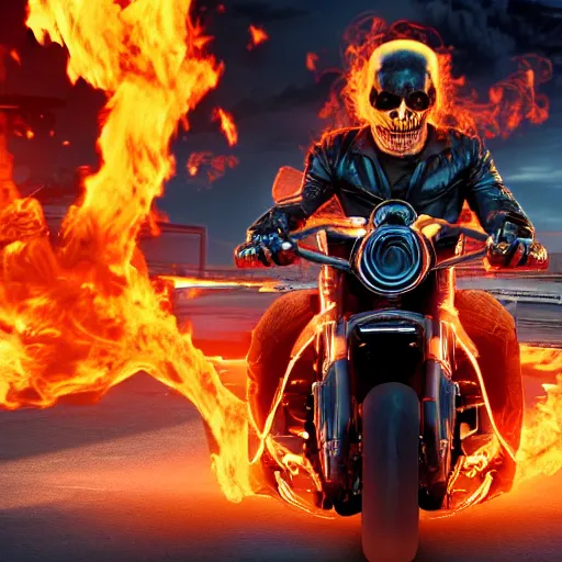 Prompt: Future ghost rider 4k