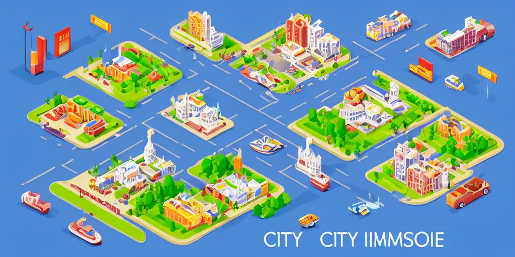 Image similar to cute isometric city