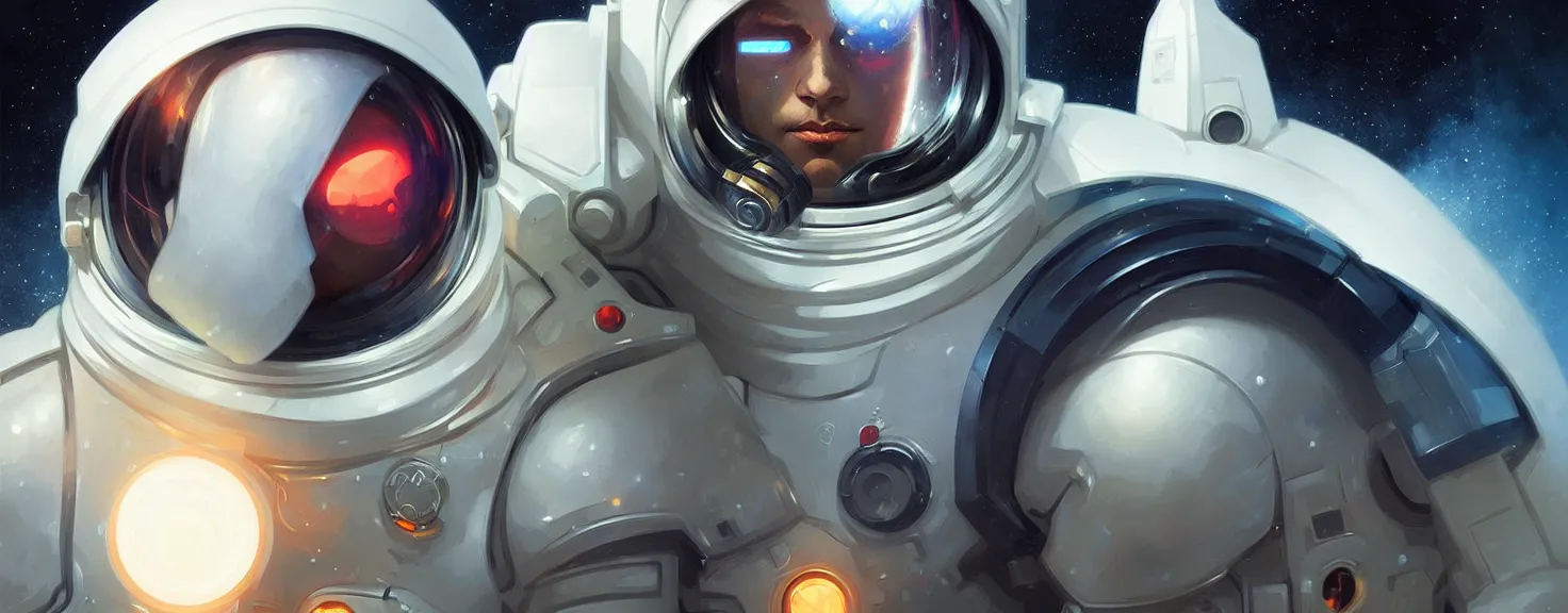 Image similar to Spaceman man futuristic portrait, highly detailed, digital painting, artstation, concept art, smooth, sharp focus, illustration, art by artgerm and greg rutkowski and alphonse mucha