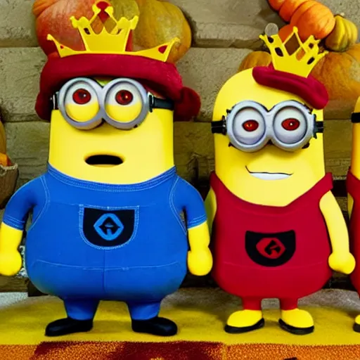 Prompt: the minion king bob as fall guys: ultimate knockout skin