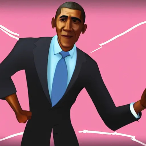 Prompt: Gameplay footage of Barack Obama as a Team Fortress 2 character