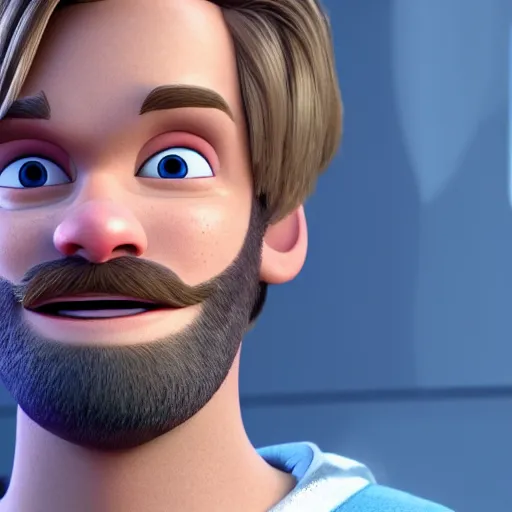 Prompt: still of pewdiepie in a disney pixar movie, 3 d render, octane render