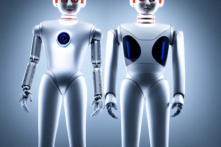 Prompt: futuristic humanoid personal robot designed by porsche, xf iq 4, 1 5 0 mp, 5 0 mm, f / 1. 4, iso 2 0 0, 1 / 1 6 0 s, natural light, octane render, adobe lightroom, rule of thirds, symmetrical balance, depth layering, sense of depth, ai enhanced