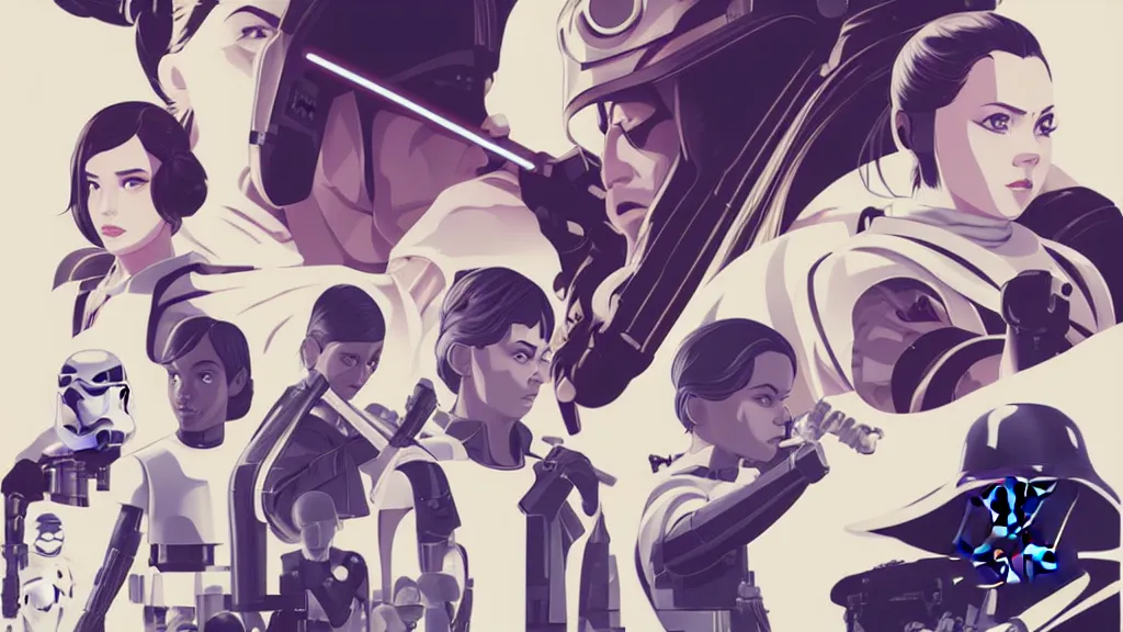 Image similar to star wars, clean cel shaded vector art. shutterstock. behance hd by lois van baarle, artgerm, helen huang, by makoto shinkai and ilya kuvshinov, rossdraws, illustration, fantasy