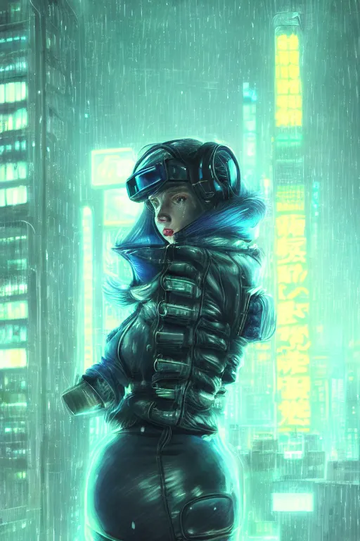 Image similar to portrait futuristic talented cyberpunk female Alchemist, in futuristic stormy heavy snowy thunder tokyo rooftop Enchantment cyberpunk night, ssci-fi, fantasy, intricate, very very beautiful, elegant, neon light, highly detailed, digital painting, artstation, concept art, soft light, hdri, smooth, sharp focus, illustration, art by tian zi and craig mullins and WLOP and alphonse mucha