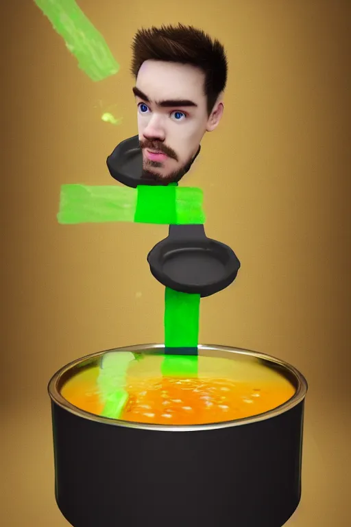 Image similar to 📷 jacksepticeye is soup, made of food, head portrait, dynamic lighting, 4 k