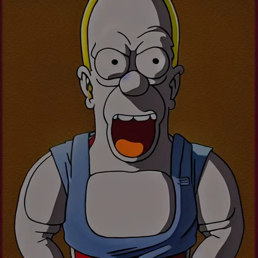 Prompt: ultra realistic portrait painting of homer simpson, art by akira toriyama, 4 k, dragon ball artstyle, cel shaded, highly detailed, epic lighting