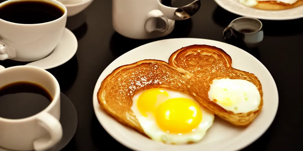 Image similar to photo of breakfast, close - up, low saturation, diffuse light, feels like everyday life