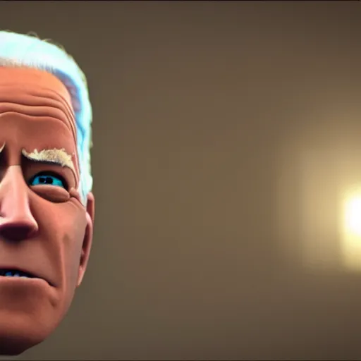 Image similar to joe biden on meth as seen in award winning animated pixar movie 4k octane render