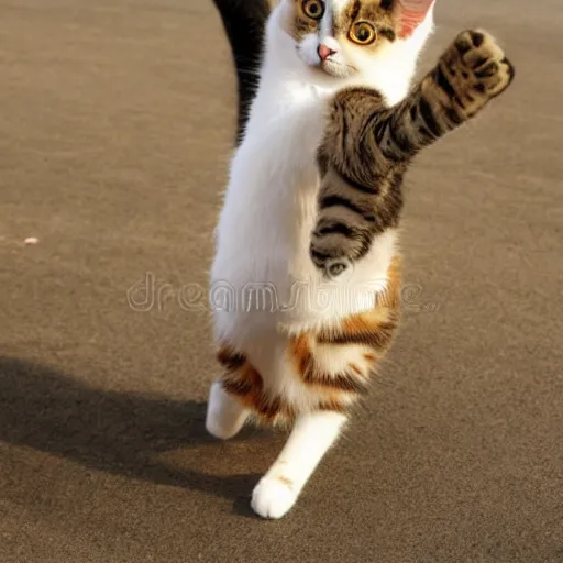 Prompt: cat dancing stock image