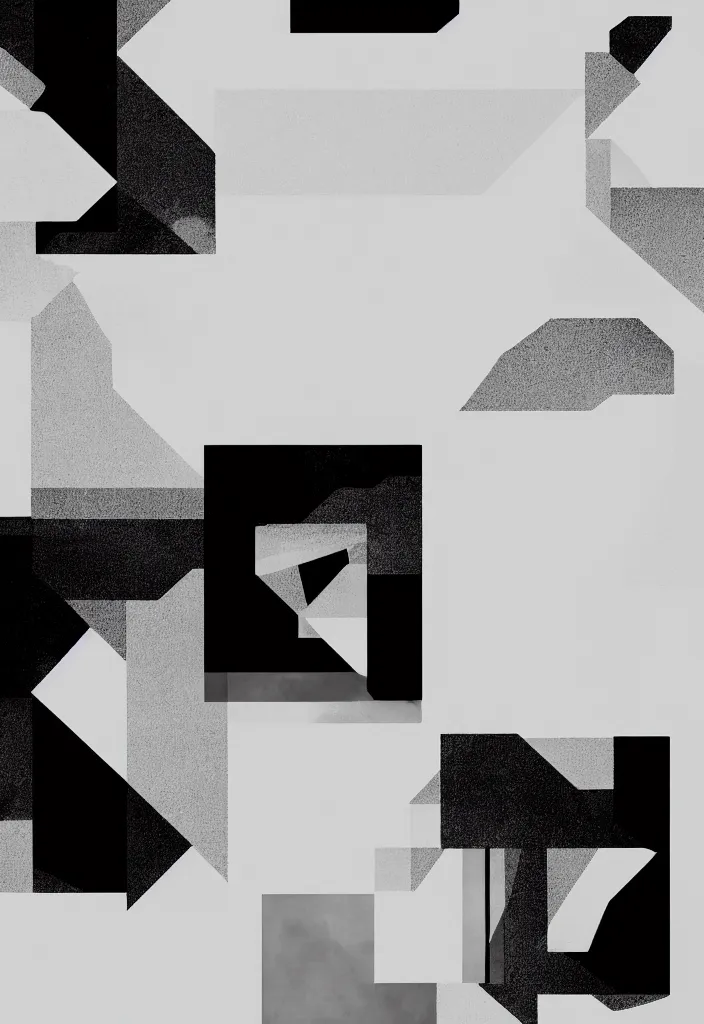 Image similar to graphic design by palefroi, nanae kawahara, damien tran, elements in a composition, white space, greyscale, high contrast, artwork