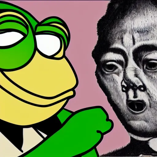 Image similar to sad pepe in a bear market