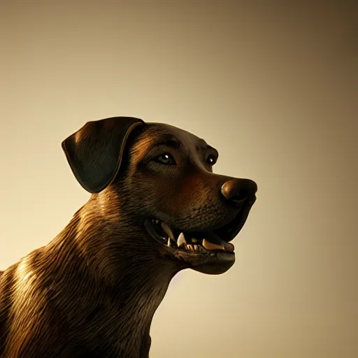 Image similar to photo of a dog, photorealistic, octane render, unreal engine, 8 k, high detailed