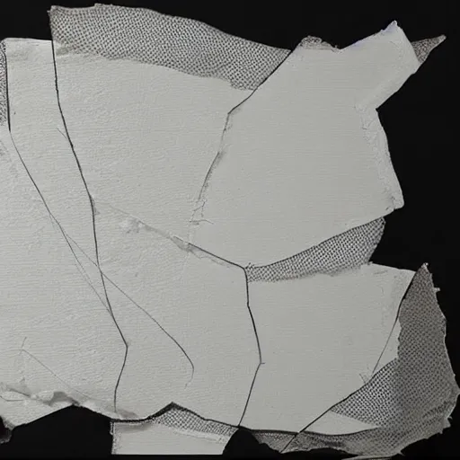 Image similar to ripped and torn mesh, drawn with a black liner on white paper