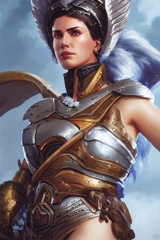 Image similar to amazon valkyrie athena, d & d, fantasy, portrait, highly detailed, headshot, digital painting, trending on artstation, concept art, sharp focus, illustration, art by artgerm and greg rutkowski and magali villeneuve